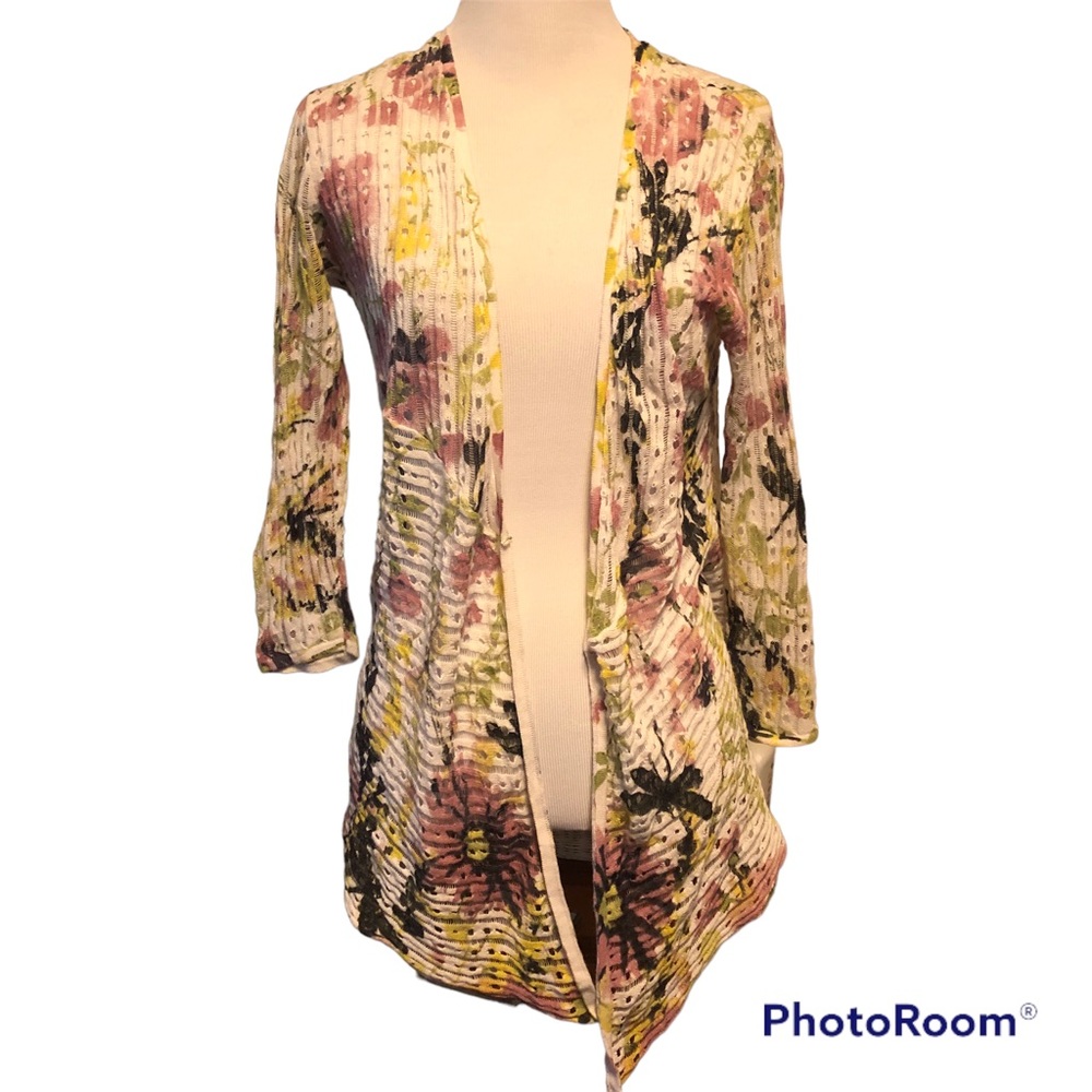 Women’s Nouveaux Floral Dragonfly Shawl Size Small